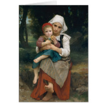 Bretón Brother y hermana - Guillermo Bouguereau Tarjetas