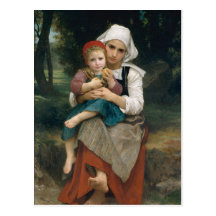 Bretón Brother y hermana - Guillermo Bouguereau Postales