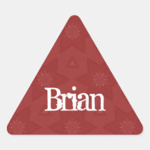 BRIAN - triángulo rojo conocido de encargo G502 Colcomanias Triangulo Personalizadas