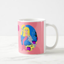 Brigit la taza rosada de la sirena y del delfín