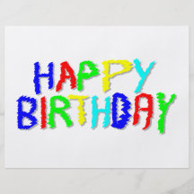 Brillante y colorido. Feliz cumpleaños Tarjeta Publicitaria