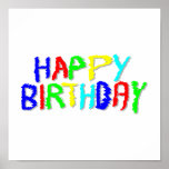 Brillante y colorido. Feliz cumpleaños Impresiones