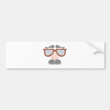 Brille Bart glasses beard Auto Sticker
