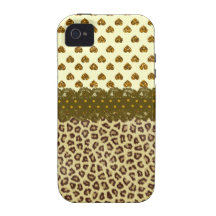 Brillo amarillo de moda pH de los corazones del es Vibe iPhone 4 Fundas