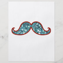 BRILLO AZUL DIVERTIDO DEL BIGOTE FLYER PERSONALIZADO
