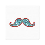 BRILLO AZUL DIVERTIDO DEL BIGOTE LIENZO ENVUELTO PARA GALERIAS