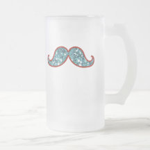 BRILLO AZUL DIVERTIDO DEL BIGOTE TAZAS