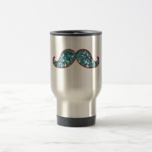 BRILLO AZUL DIVERTIDO DEL BIGOTE TAZAS DE CAFÉ