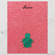 Brillo conocido personalizado del rosa de la tortu tarjetón