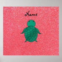 Brillo conocido personalizado del rosa de la tortu poster