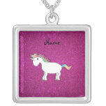 Brillo conocido personalizado del rosa del unicorn collares personalizados