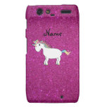 Brillo conocido personalizado del rosa del unicorn motorola droid RAZR carcasa