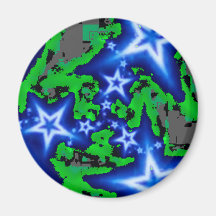 Brillo de la estrella azul iman para frigorífico