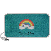 Brillo de la turquesa del unicornio del arco iris PC altavoces
