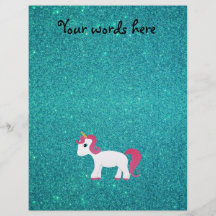 Brillo de la turquesa del unicornio flyer a todo color