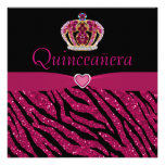 Brillo de princesa Crown, del corazón y de la cebr Invitacion Personal