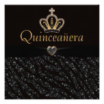 Brillo de princesa Crown, del corazón y de la cebr Invitaciones Personalizada
