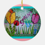 Brillo del collage de la primavera adorno de navidad