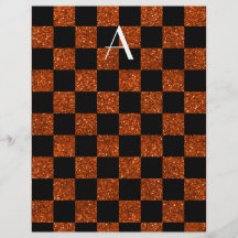 Brillo del naranja y del negro del monograma a cua tarjetas publicitarias