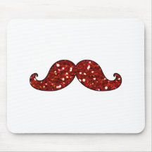 BRILLO IMPRESO BIGOTE ROJO DIVERTIDO TAPETE DE RATON