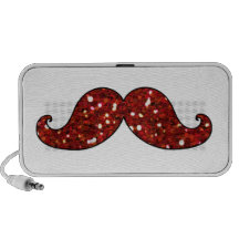 BRILLO IMPRESO BIGOTE ROJO DIVERTIDO ALTAVOCES DE VIAJE