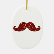 BRILLO IMPRESO BIGOTE ROJO DIVERTIDO ORNAMENTOS DE REYES