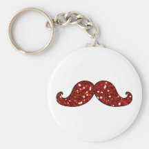 BRILLO IMPRESO BIGOTE ROJO DIVERTIDO LLAVERO