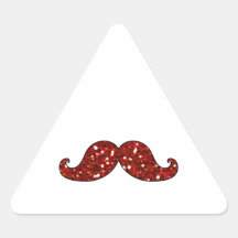 BRILLO IMPRESO BIGOTE ROJO DIVERTIDO PEGATINAS TRIANGULO