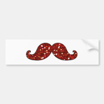 BRILLO IMPRESO BIGOTE ROJO DIVERTIDO ETIQUETA DE PARACHOQUE