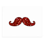 BRILLO IMPRESO BIGOTE ROJO DIVERTIDO TARJETAS POSTALES