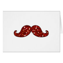 BRILLO IMPRESO BIGOTE ROJO DIVERTIDO TARJETÓN
