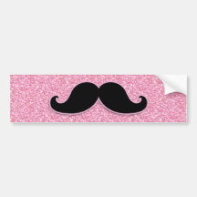 BRILLO NEGRO FEMENINO DEL ROSA DEL BIGOTE IMPRESO ETIQUETA DE PARACHOQUE