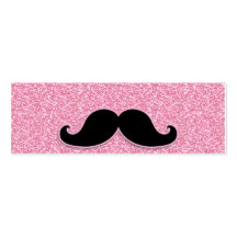 BRILLO NEGRO FEMENINO DEL ROSA DEL BIGOTE IMPRESO PLANTILLA DE TARJETA PERSONAL