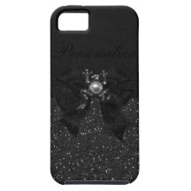 Brillo negro, rana y arco iPhone 5 Case-Mate carcasa