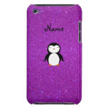 Brillo púrpura personalizado del pingüino conocido iPod Case-Mate cárcasa