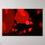 Brillo rojo de los diamantes de la chispa en negro posters