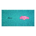 Brillo rosado conocido personalizado de la turques tarjetas personales
