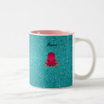 Brillo rosado conocido personalizado de la turques taza