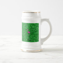 Brillo rosado conocido personalizado del verde del tazas