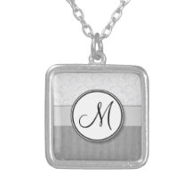 Briznas florales y rayas de la nieve de plata con  joyerias personalizadas
