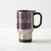 Briznas y rayas florales de la lavanda con el mono tazas