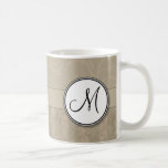 Briznas y rayas florales del moreno con el monogra tazas de café