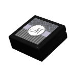 Briznas y rayas florales grises de la lavanda con  caja de regalo