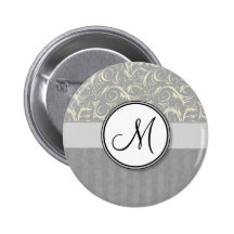 Briznas y rayas florales poner crema de plata con  pins