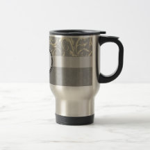 Briznas y rayas florales poner crema de plata con  tazas