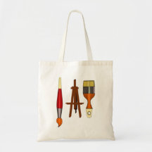 Brochas y caballete del arte bolsas