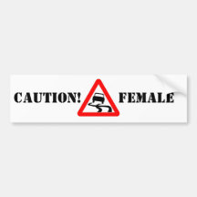 ¡broma, PRECAUCIÓN! Pegatina DE SEXO FEMENINO Pegatina De Parachoque