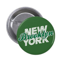 Brooklyn Nueva York - verde y blanco Pins