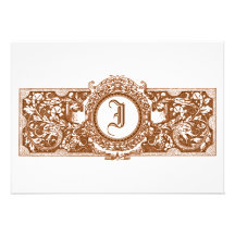 Brown adornado "yo" invitaciones del boda del mono anuncio