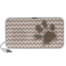 Brown Chevron; Regalo del dueño del perro Laptop Altavoz